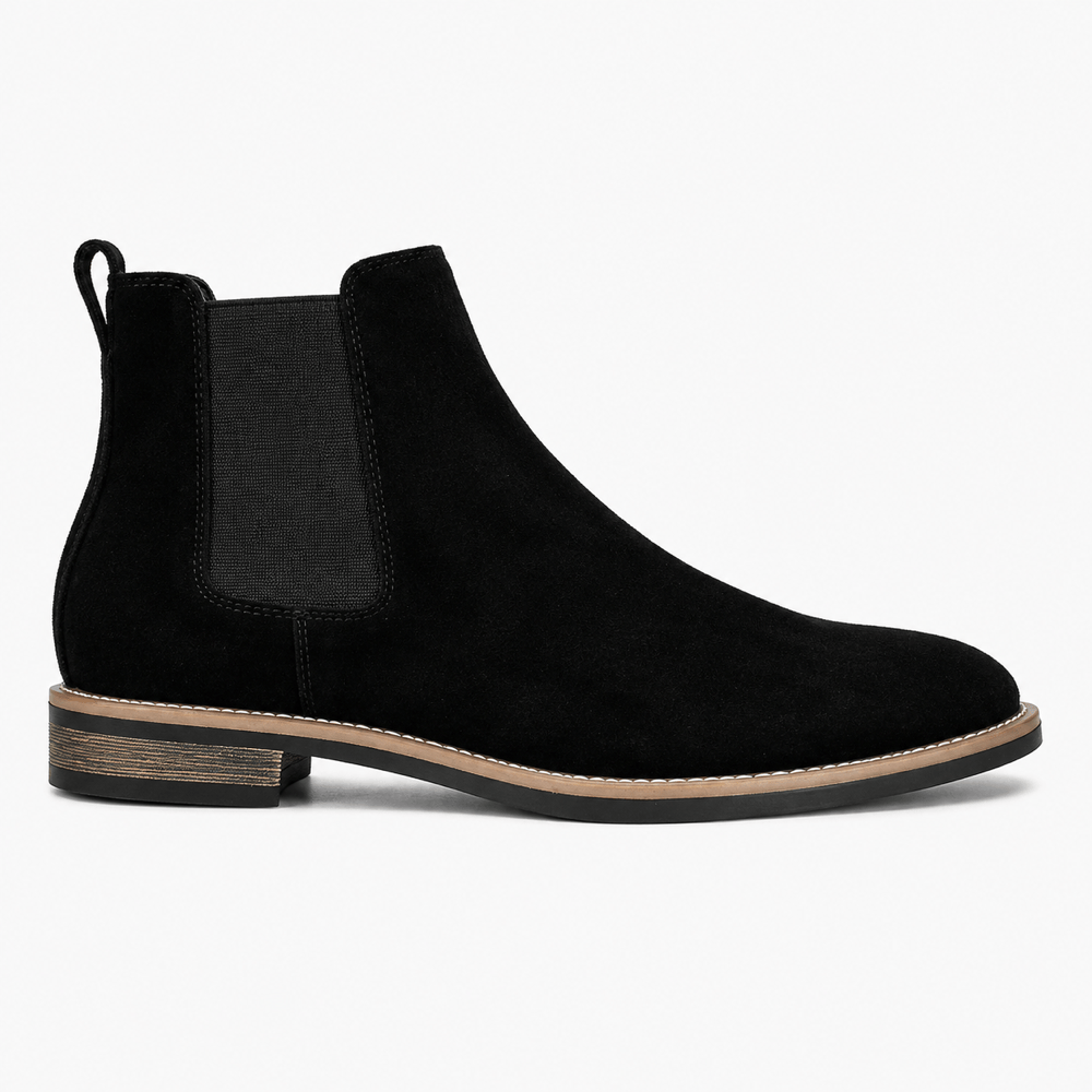 Men's Black Suede Ankle Boots