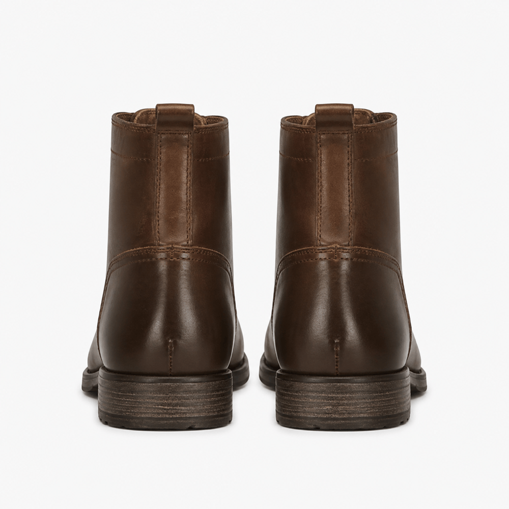 Men's Brown Leather Lace-Up Ankle Boots