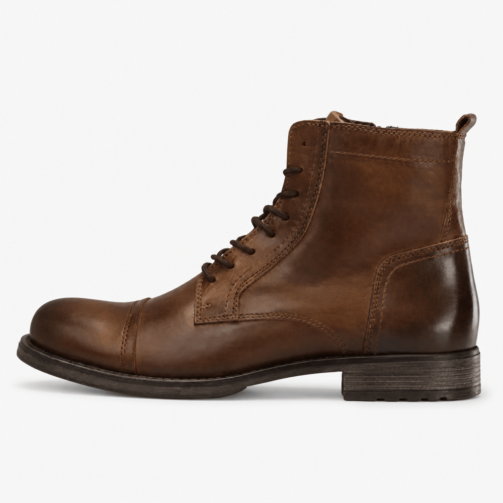 Men's Brown Leather Lace-Up Ankle Boots