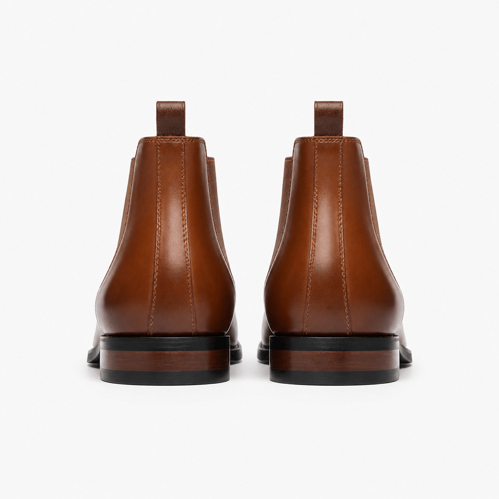 Men's Camel Leather Ankle Boots