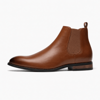Men's Camel Leather Ankle Boots
