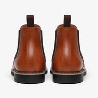 Men's Camel Leather Ankle Boots
