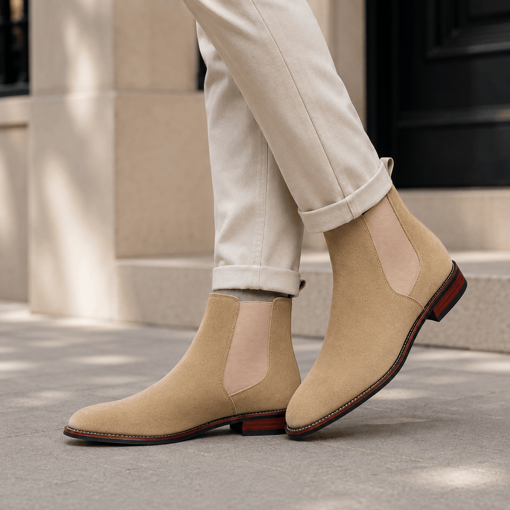 Men's Camel Suede Ankle Boots
