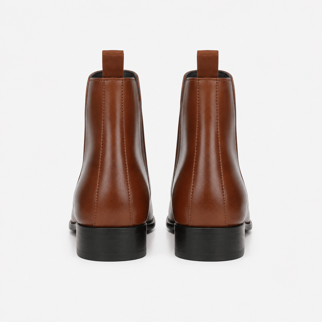 Men's Cognac Leather Ankle Boots