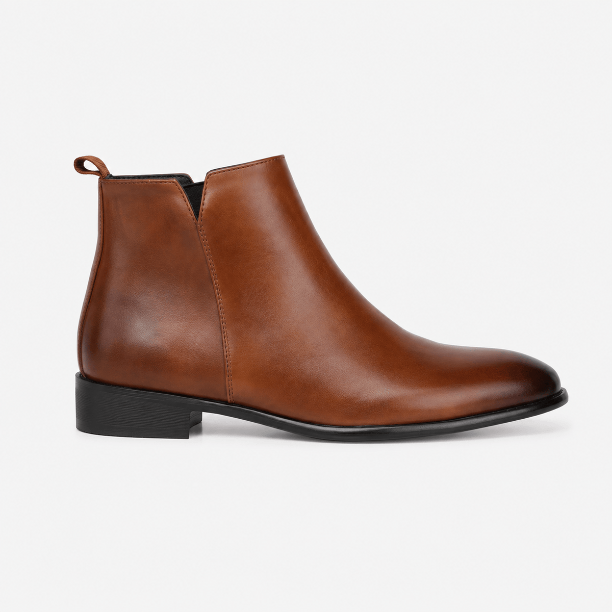 Men's Cognac Leather Ankle Boots
