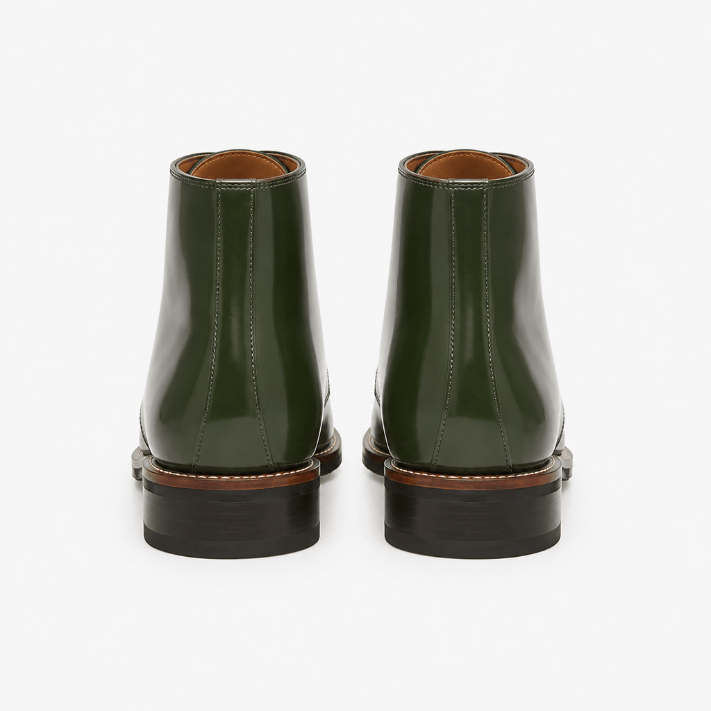 Men's Green Leather Boots