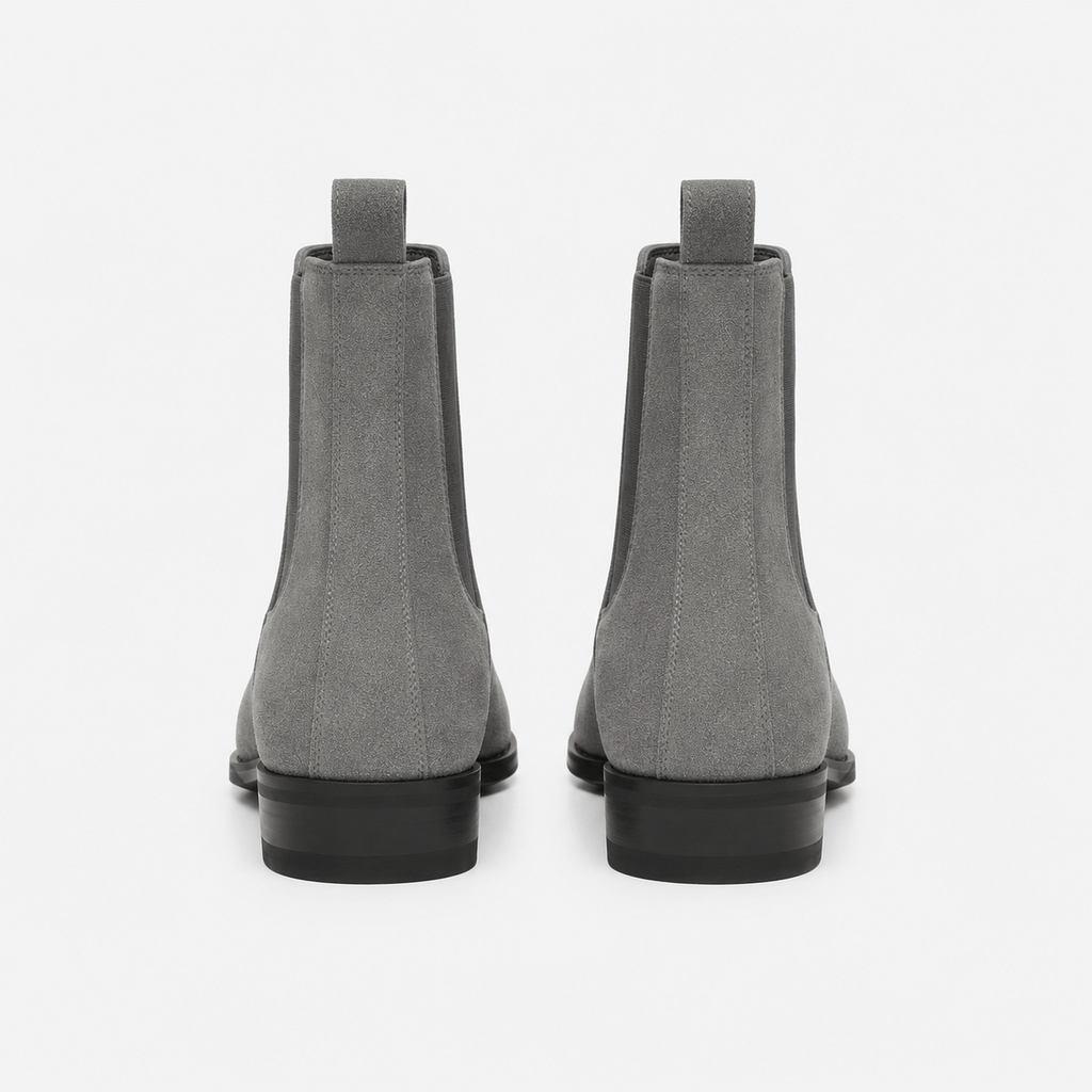 Men's Grey Leather Boots