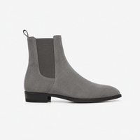 Men's Grey Leather Boots