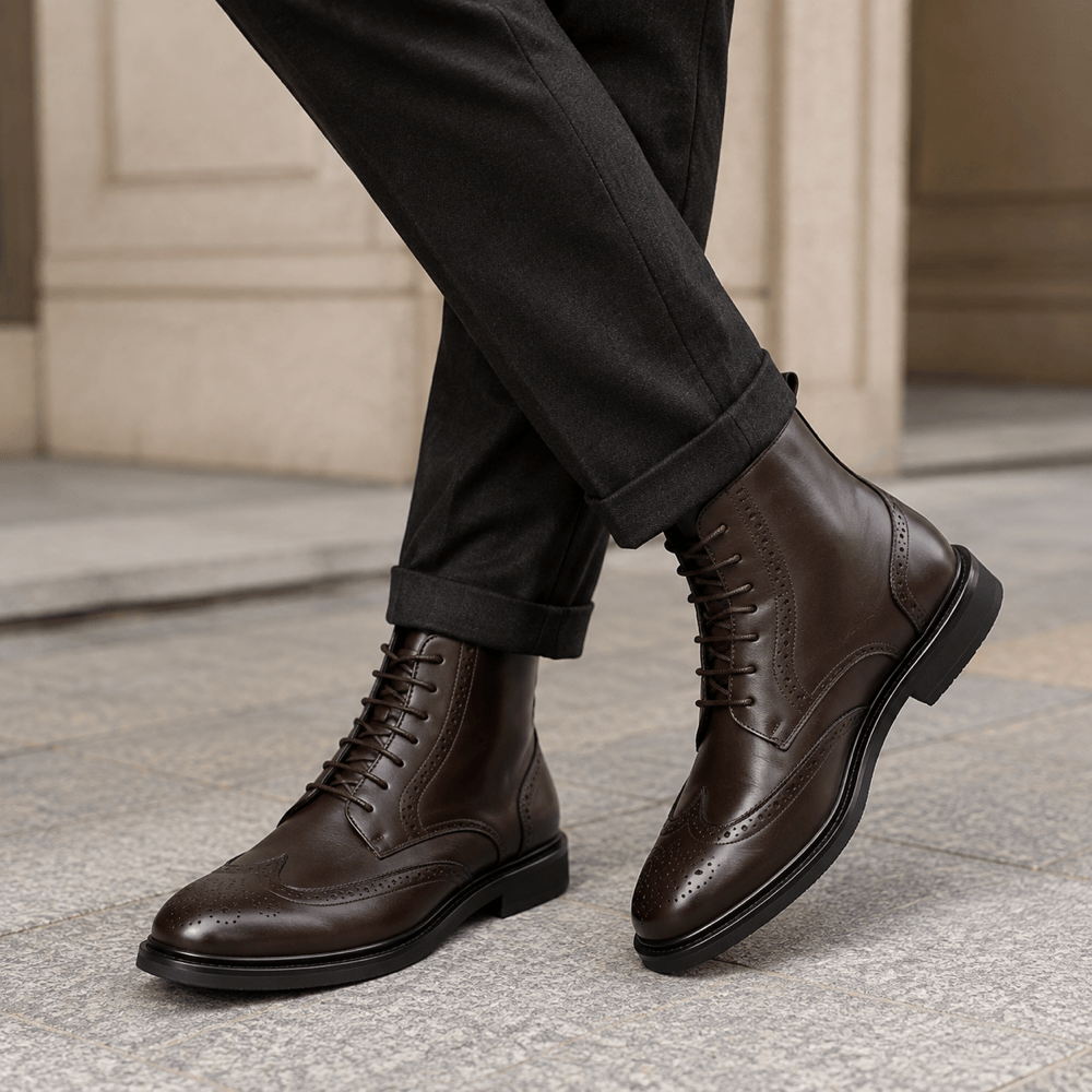 Men's Leather Lace-Up Boots