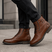 Men's Leather Zip-Up Ankle Boots