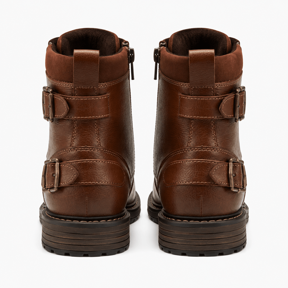 Men's Leather Zip-Up Ankle Boots