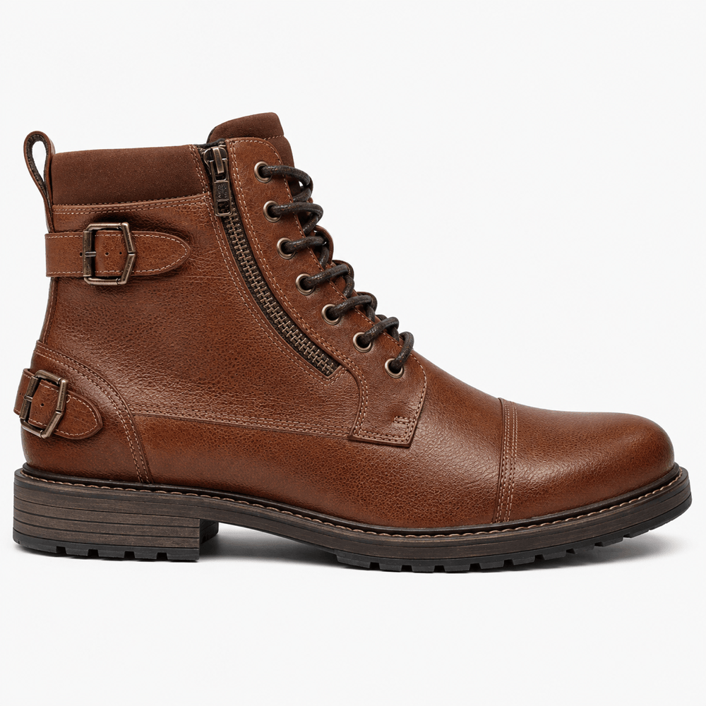Men's Leather Zip-Up Ankle Boots