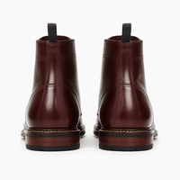 Men's Luxury-Inspired Red Leather Lace-Up Ankle Boots