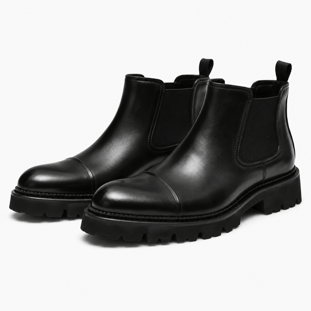 Men's Tall Black Leather Boots