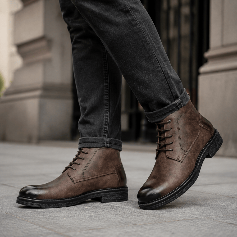Men's Vintage Leather Ankle Boots