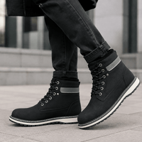 Men's Winter Black Leather Boots