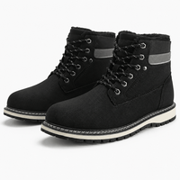 Men's Winter Black Leather Boots