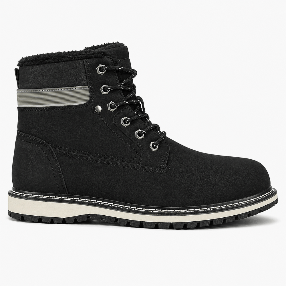 Men's Winter Black Leather Boots