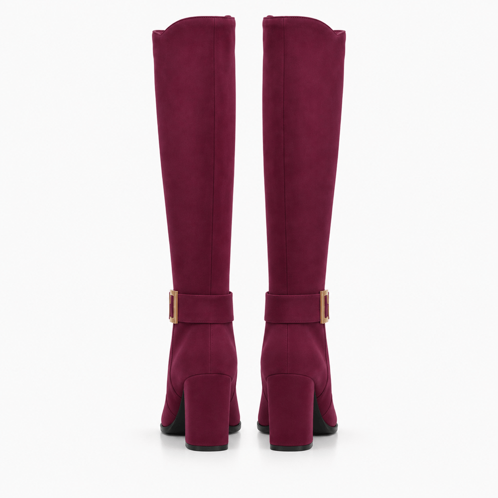 Women's Aubergine Leather Boots