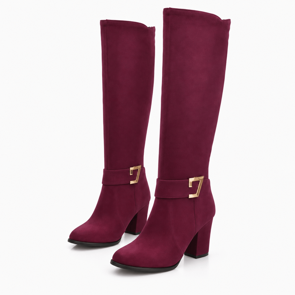 Women's Aubergine Leather Boots