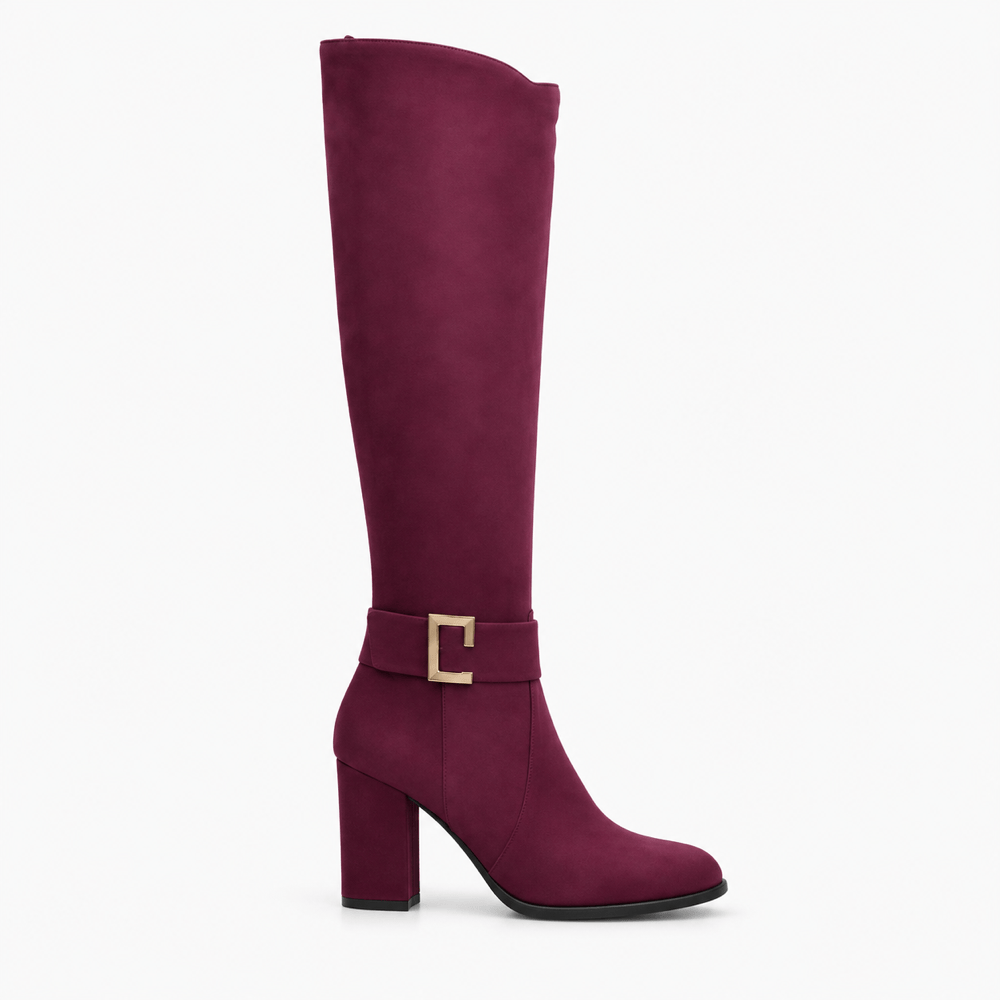 Women's Aubergine Leather Boots