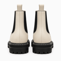 Women's Beige Flat Leather Boots