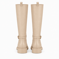 Women's Beige Leather Boots