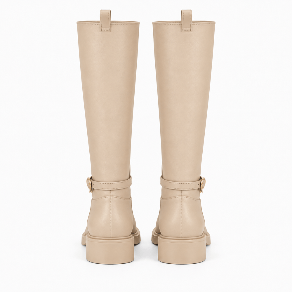 Women's Beige Leather Boots