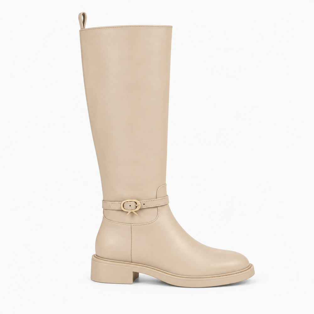 Women's Beige Leather Boots