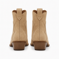 Women's Beige Suede Ankle Boots