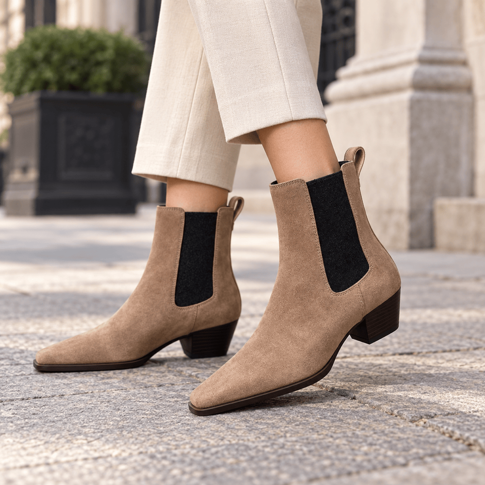 Women's Beige Suede Boots