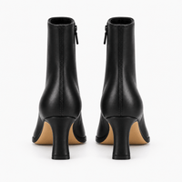 Women's Black Leather Ankle Boots