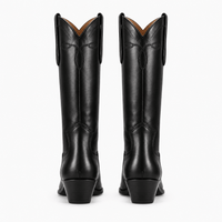 Women's Black Leather Western Boots