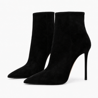 Women's Black Suede Ankle Boots
