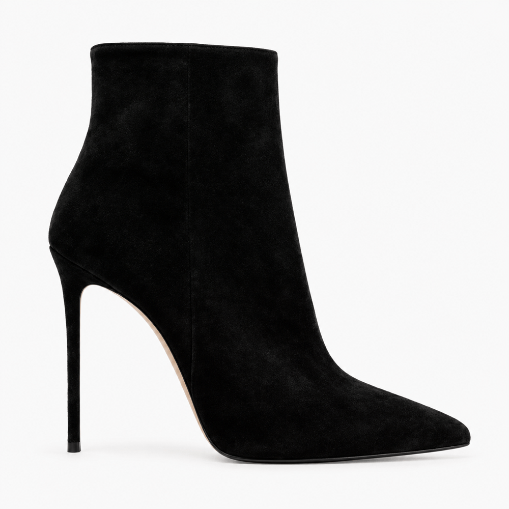 Women's Black Suede Ankle Boots
