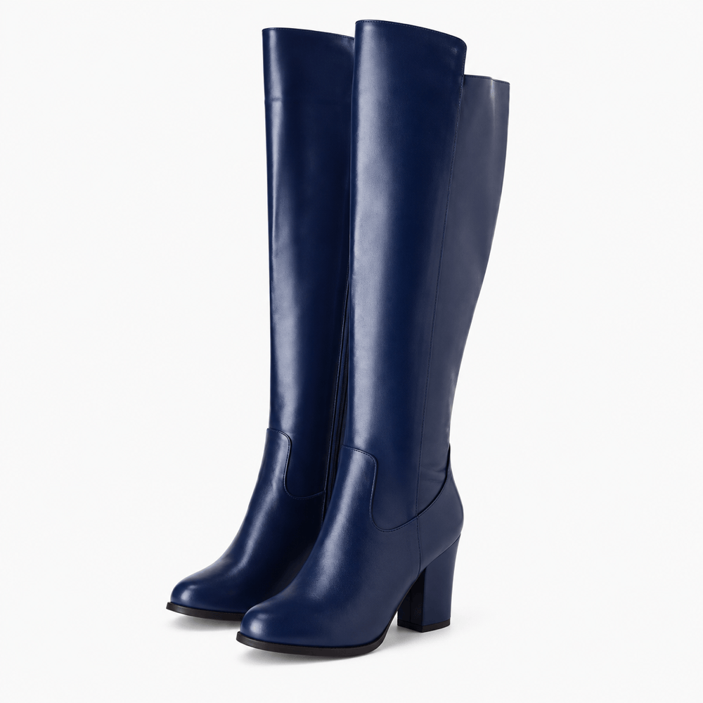 Women's Blue Leather Boots