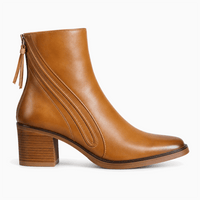 Women's Brown Flat Leather Ankle Boots