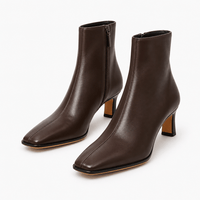 Women's Brown Leather Ankle Boots