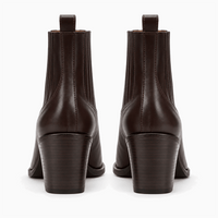 Women's Brown Leather Heeled Ankle Boots