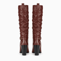 Women's Brown Leather Heeled Boots