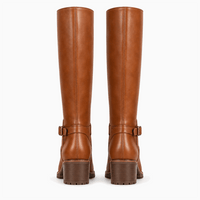 Women's Brown Leather Heeled Boots