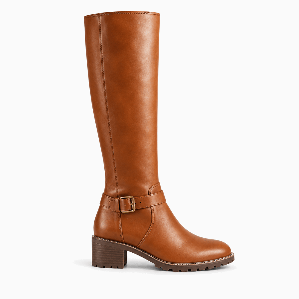 Women's Brown Leather Heeled Boots