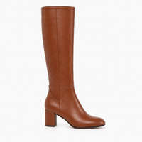Women's Brown Leather Heeled Boots