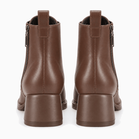 Women's Brown Leather Lace-Up Boots