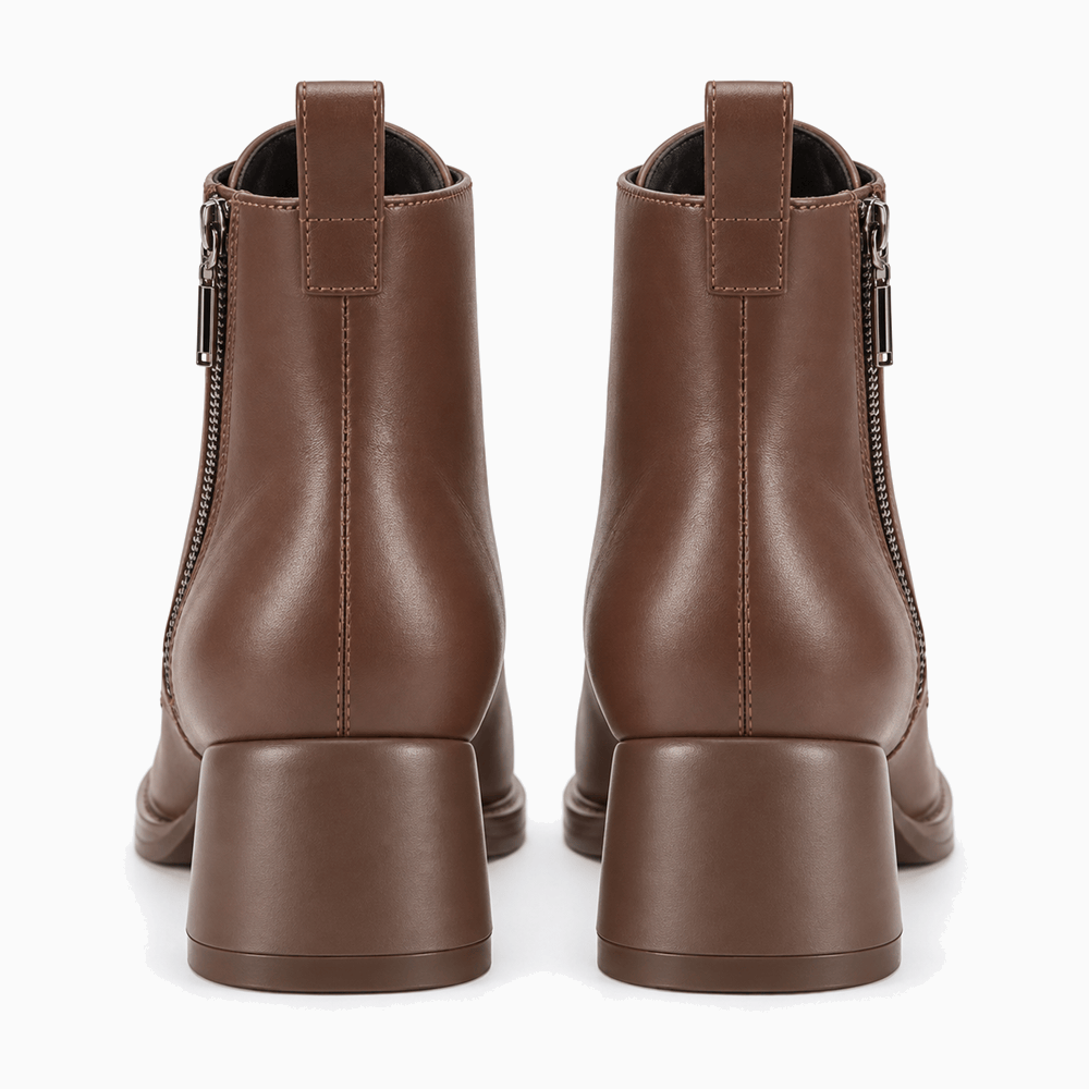 Women's Brown Leather Lace-Up Boots
