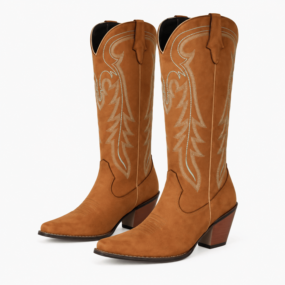 Women's Brown Leather Western Boots