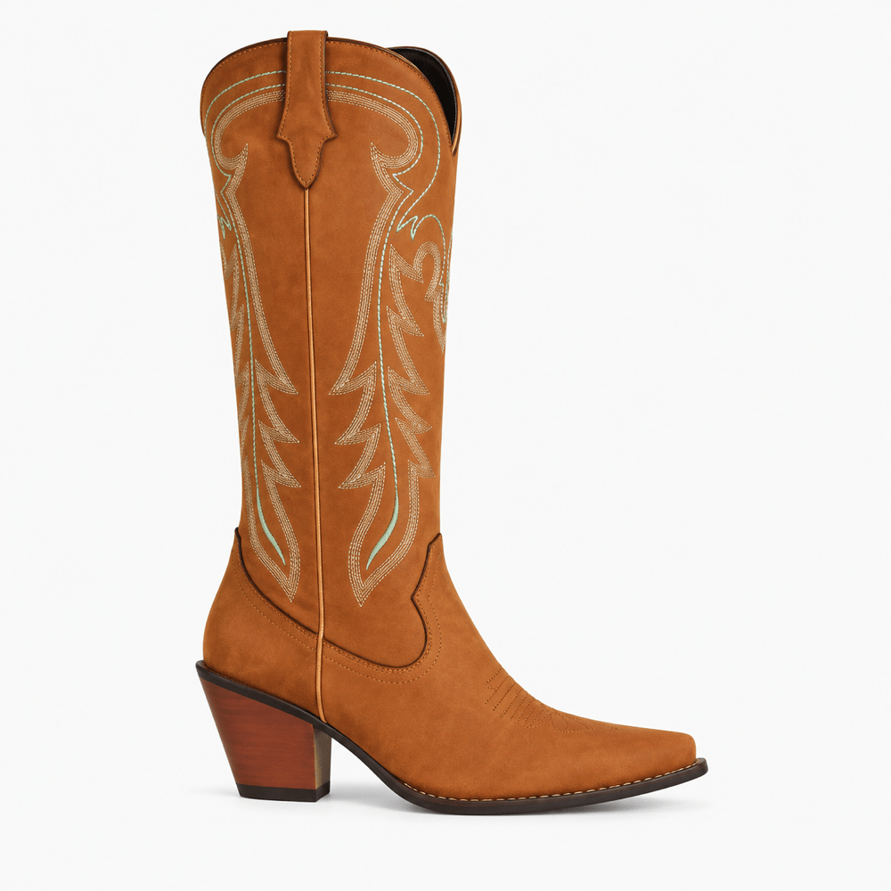 Women's Brown Leather Western Boots