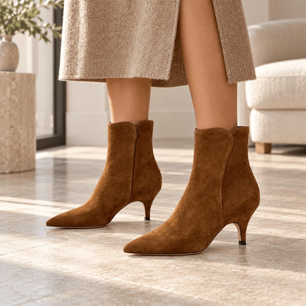 Women's Brown Suede Ankle Boots