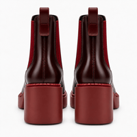 Women's Burgundy Leather Boots