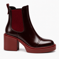 Women's Burgundy Leather Boots